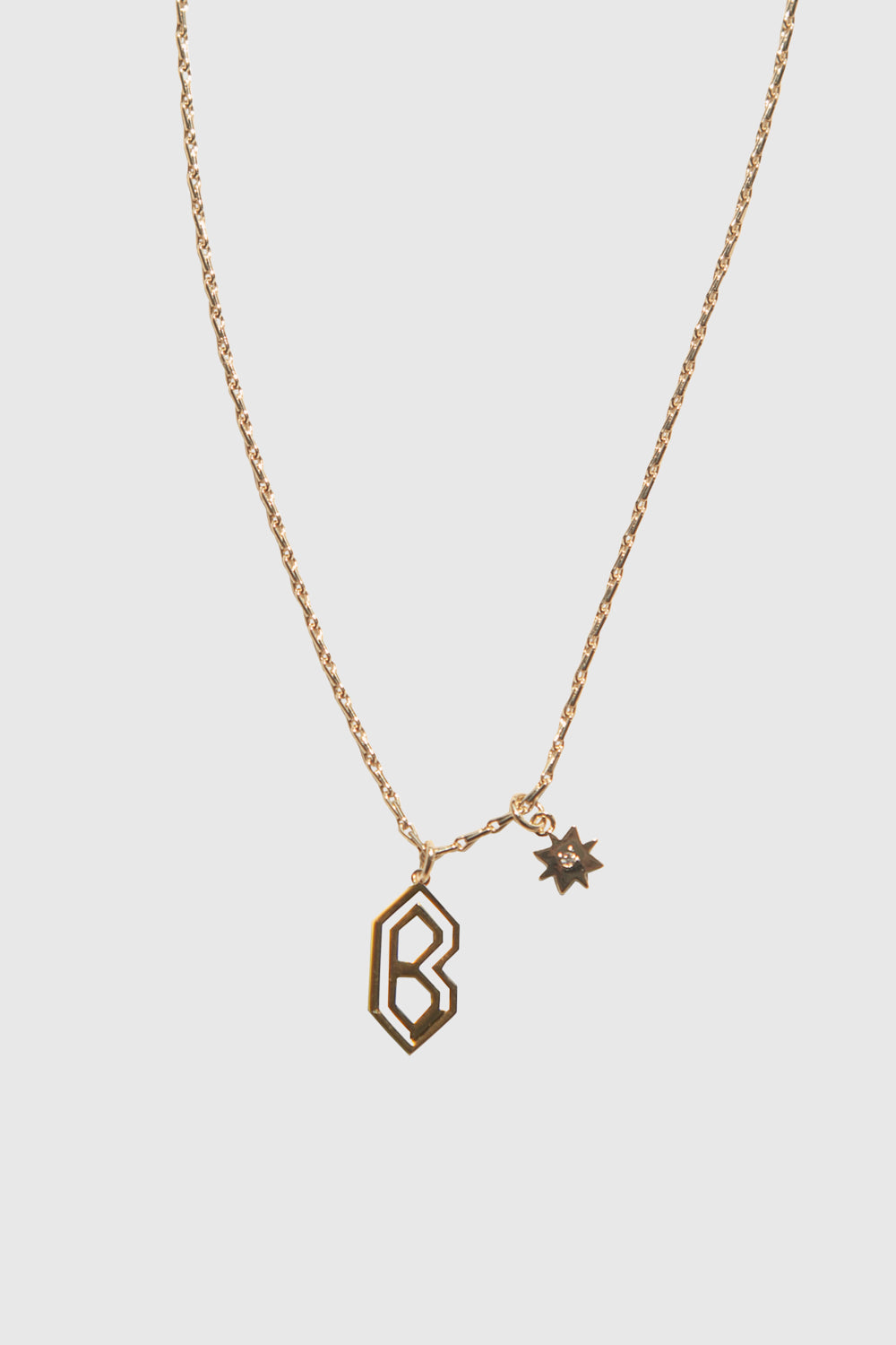 B Cut-out Initial Necklace