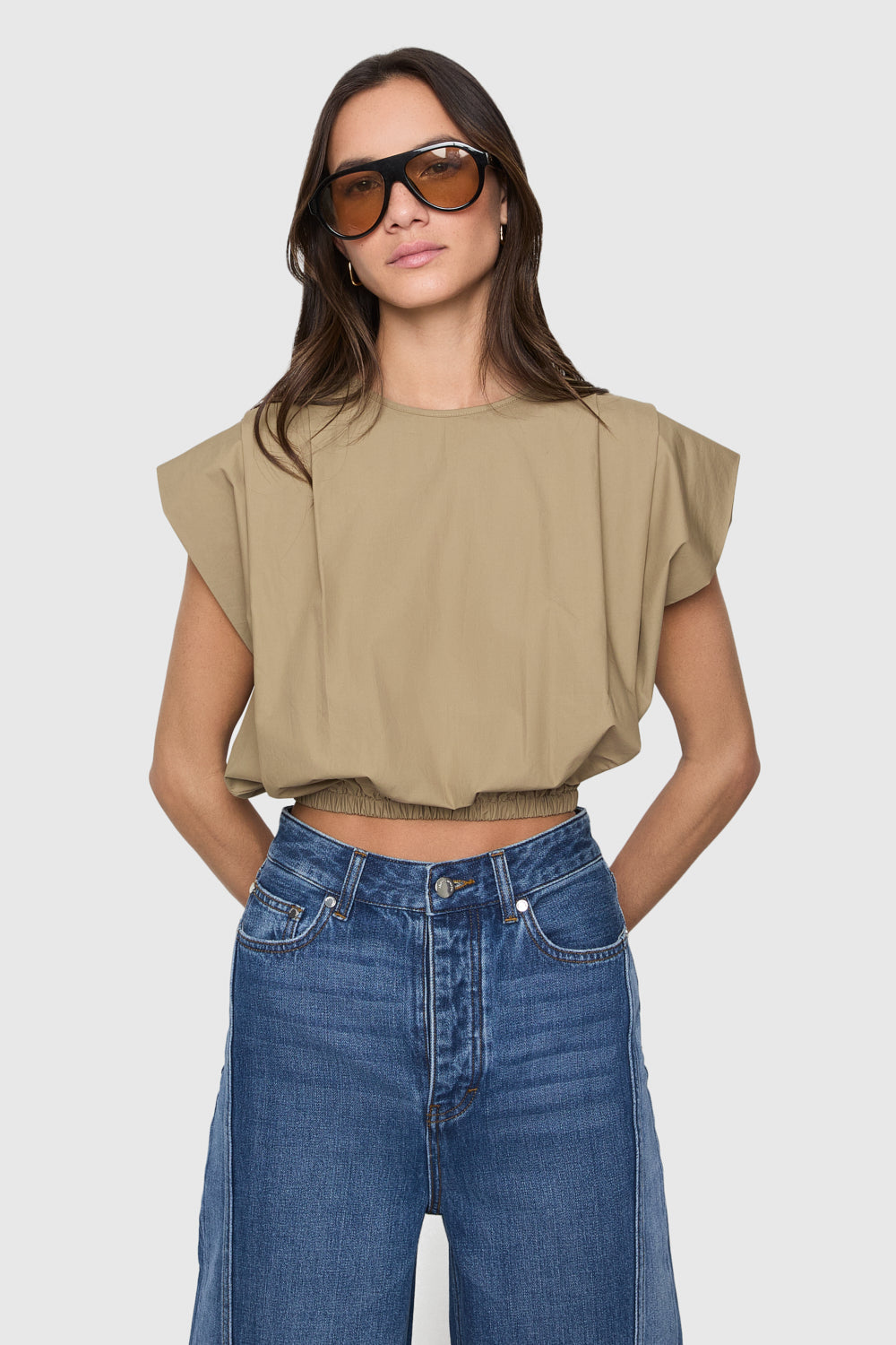 Holly Sleeveless Poplin Top