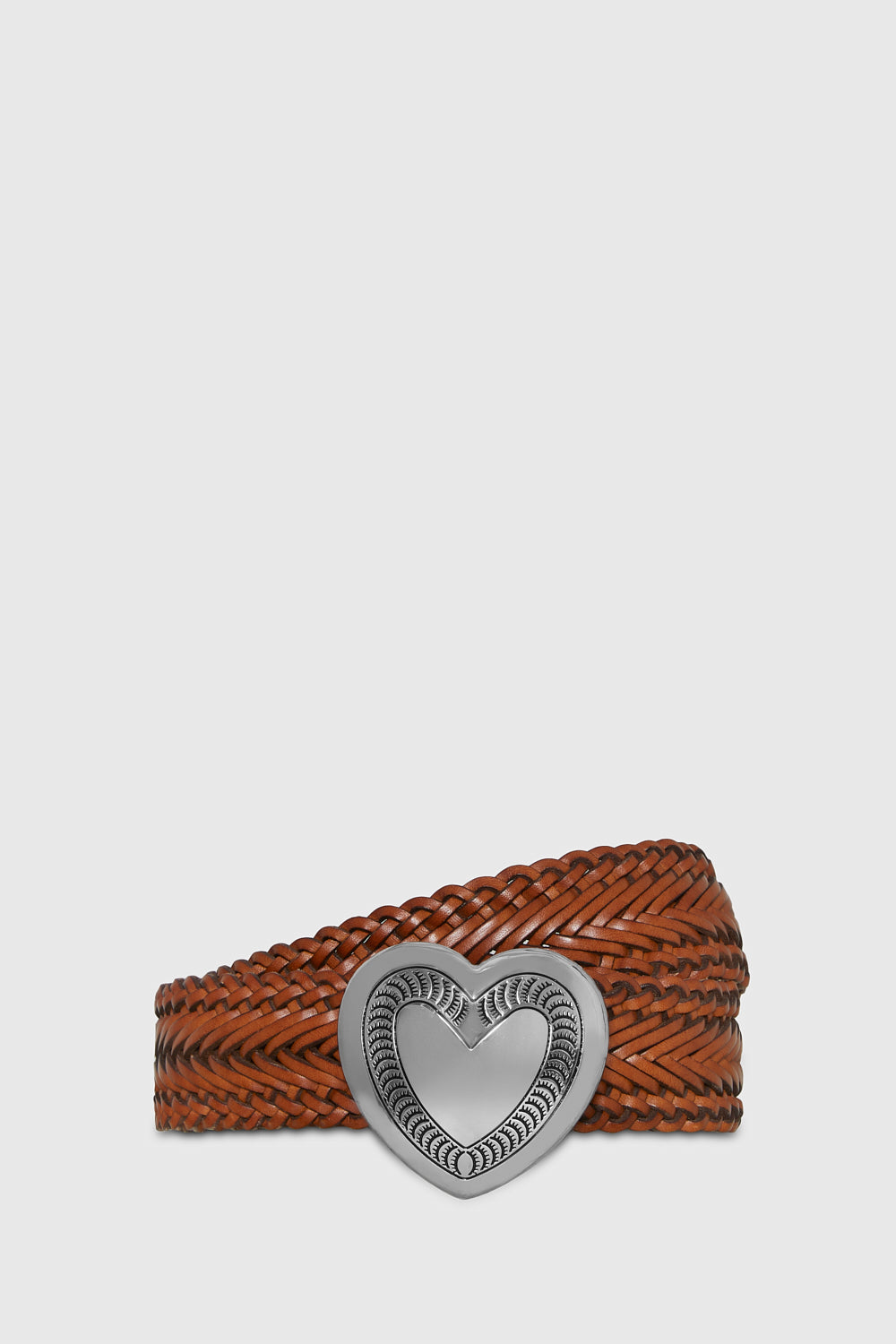Woven Heart Buckle Belt